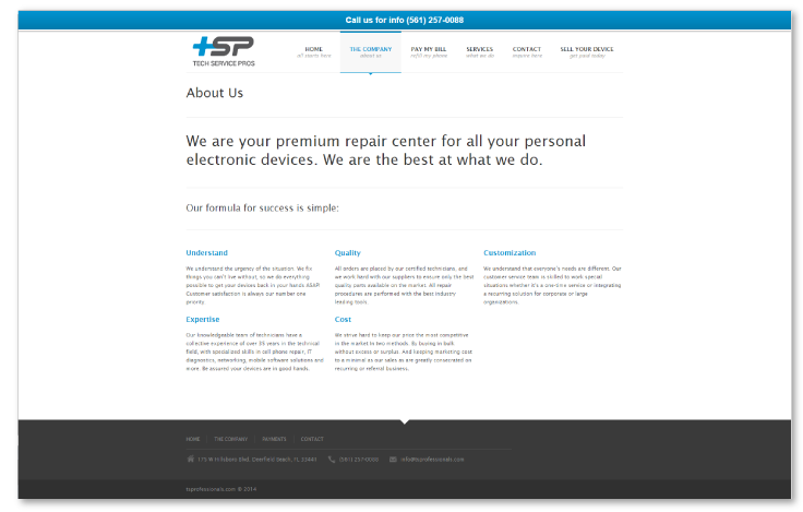 tech service pros contact page
