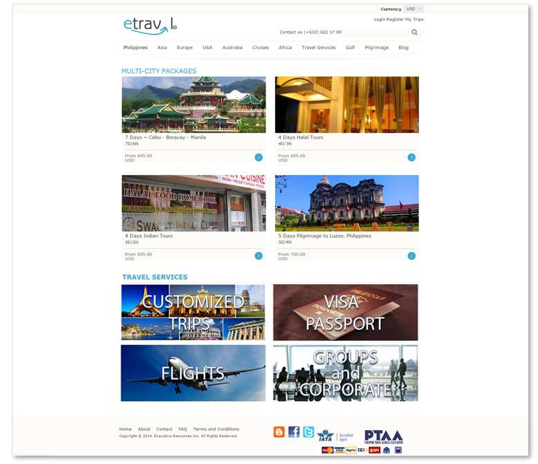 etravel home page